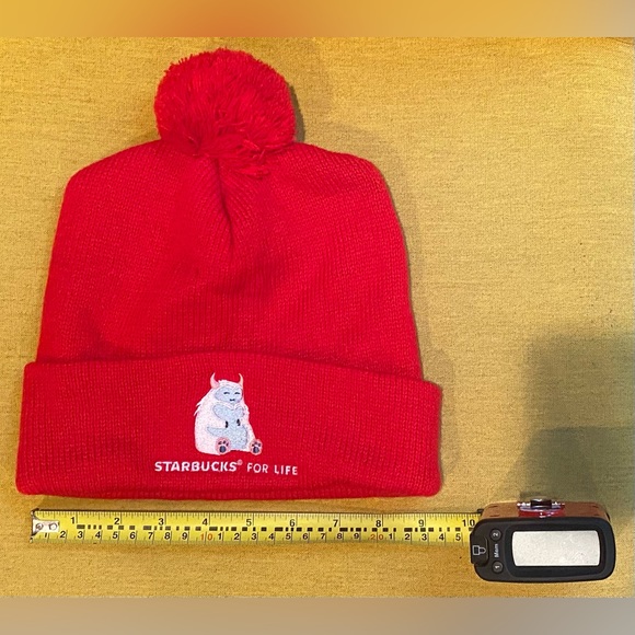 NWOT Starbucks for Life 2021 Exclusive Limited Edition Sleeping Yeti Red Beanie - Picture 7 of 10